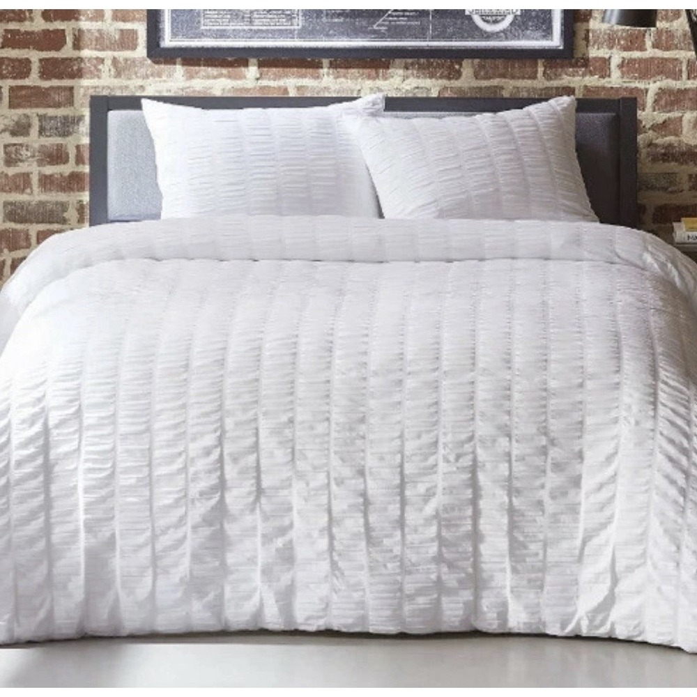 CITY SCENE TWIN DUVET COVER SET, WHITE COURTNEY NEW